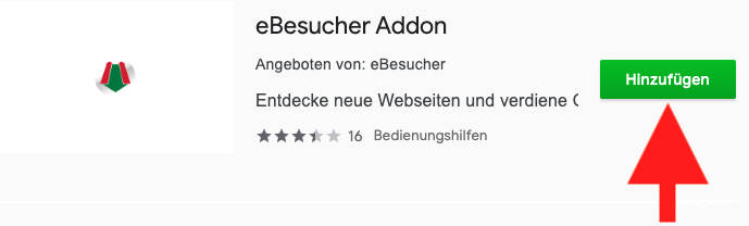 install eBesucher addon at google web store