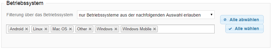 Filter by Operating System