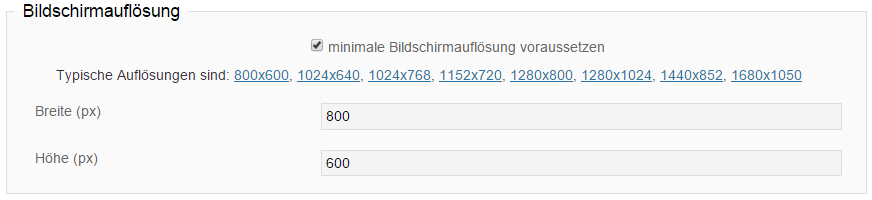 Require Minimum Screen Resolution