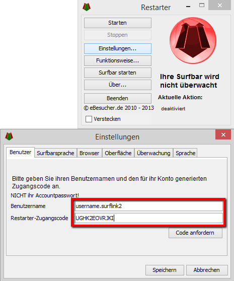 Using with surf links