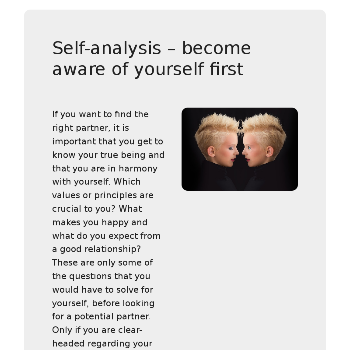 Self-analysis – become aware of yourself first - Flirt & Love