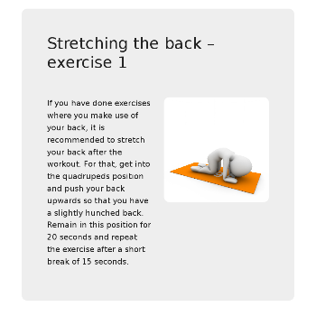 Stretching the back – exercise 1 - Sport