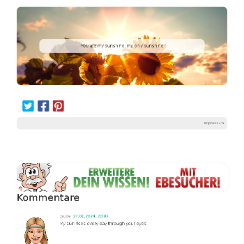 You are my sunshine, my only sunshine - Health & Wellness