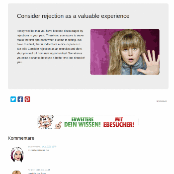 Consider rejection as a valuable experience - Flirt & Love